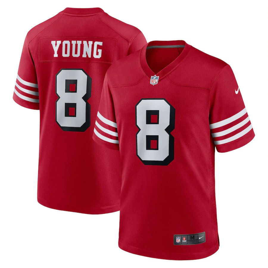 Men San Francisco 49ers 8 Steve Young Nike Scarlet Retired Alternate Game NFL Jersey